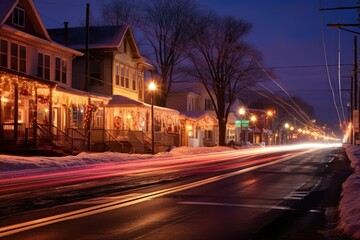 Christmas Lights: Festive holiday lights, decorations, and displays in towns and neighborhoods. - Generative AI