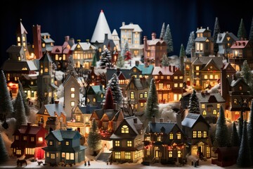Obraz premium Christmas Lights: Festive holiday lights, decorations, and displays in towns and neighborhoods. - Generative AI