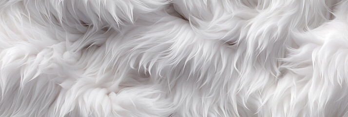 seamless texture pattern of white wool made of artificial fluffy sheep animal fur