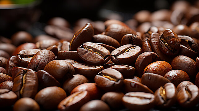 coffee beans and cinnamon HD 8K wallpaper Stock Photographic Image
