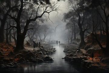 Fog and Mist: Capture the eerie beauty of fog and mist in cold weather, especially around bodies of water. - Generative AI