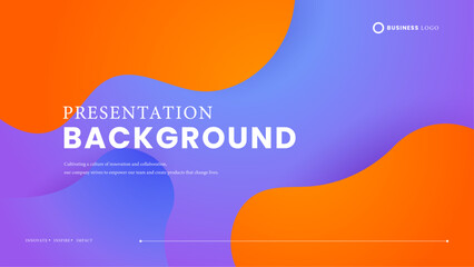 Orange and purple violet simple abstract background with wave and liquid shape