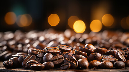 coffee beans background HD 8K wallpaper Stock Photographic Image - obrazy, fototapety, plakaty