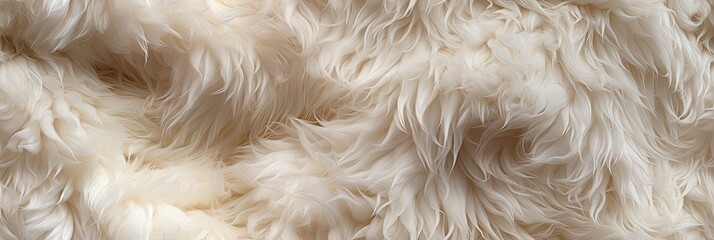 seamless texture pattern of white wool made of artificial fluffy sheep animal fur - obrazy, fototapety, plakaty
