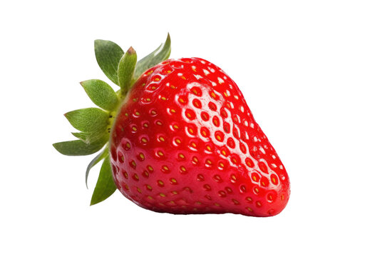 A fresh strawberry isolated on transparent background.