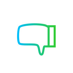 Fototapeta premium Bad performance key performance indicator icon with blue and green gradient outline style. performance, bad, business, rating, feedback, customer, concept. Vector Illustration