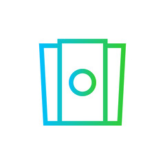 Bonus key performance indicator icon with blue and green gradient outline style. bonus, money, promotion, win, symbol, business, prize. Vector Illustration