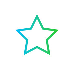 Best employee key performance indicator icon with blue and green gradient outline style. employee, best, business, award, success, corporate, happy. Vector Illustration