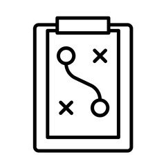 Strategy key performance indicator icon with black outline style. business, strategy, success, marketing, team, plan, management. Vector Illustration