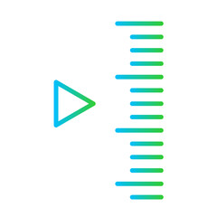 Measurement key performance indicator icon with blue and green gradient outline style. measure, measurement, length, ruler, tape, meter, size. Vector Illustration