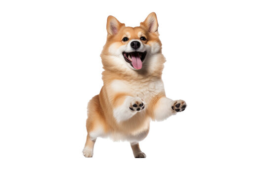 A Joyful Dog Isolated On Transparent Background.