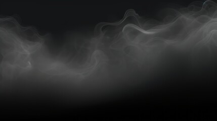 White fog or smoke on dark copy space background.