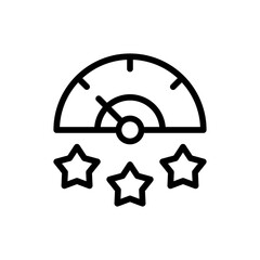 Satisfaction key performance indicator icon with black outline style. feedback, satisfaction, customer, survey, review, service, business. Vector Illustration