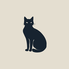 Vector isolated cat silhouette, logo, print, t-shirt design