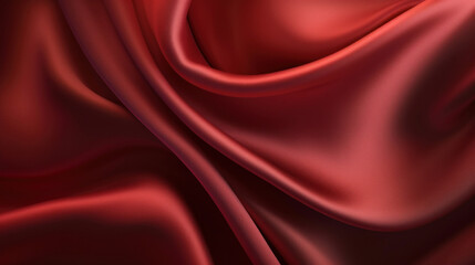 Fototapeta premium Dark red silk texture with soft waves