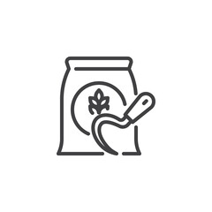 Wheat bag and sickle line icon