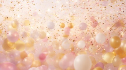 Festive and light pastel soft pink and gold confetti party favors