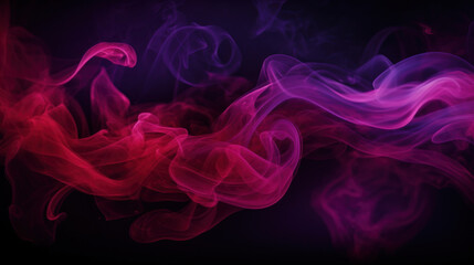 Red and purple smoke on a black background