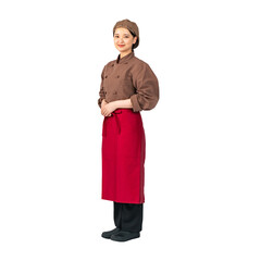 調理服を着た女性　調理師　飲食店店員　切り抜き背景透過PNG