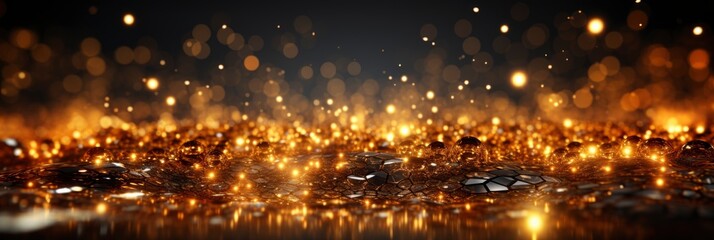 Fototapeta na wymiar Abstract Background Flickering Gold Particles , Banner Image For Website, Background Pattern Seamless, Desktop Wallpaper