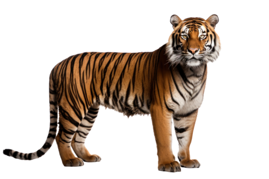 A tiger isolated on transparent background.