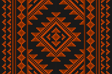 Carpet tribal pattern art. Geometric ethnic seamless pattern traditional. American, Mexican style. Design for background, wallpaper, illustration, fabric, clothing, carpet, textile, batik, embroidery.