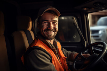 Portrait of driver smiling