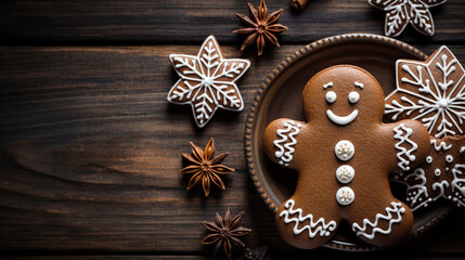 christmas gingerbread cookies HD 8K wallpaper Stock Photographic Image