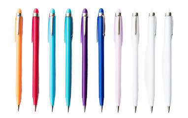 Colorful Gel Pen Set On Transparent PNG - obrazy, fototapety, plakaty