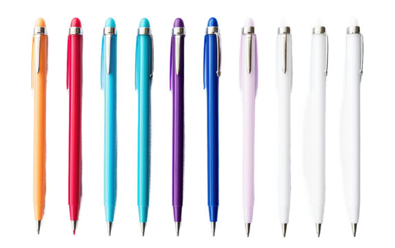 Colorful Gel Pen Set On Transparent PNG