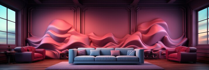 Acoustic Foam Pink Blue Lights Soundproof , Banner Image For Website, Background Pattern Seamless, Desktop Wallpaper