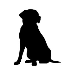 Sitting Labrador Retriever vector silhouette