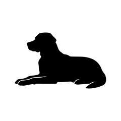 Lying Labrador Retriever vector silhouette