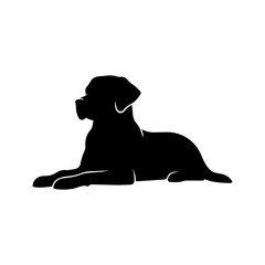 Lying Labrador Retriever vector silhouette