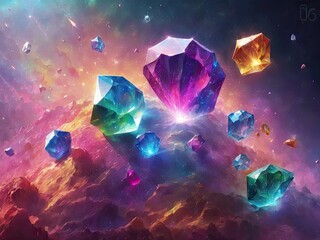 Gems or precious stones on background with space AI Generative. 