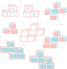 Intelligence question cube completion test iq test Vector Worksheet for Education and IQ Test