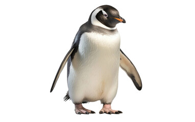 Playful Tippy-Toe Penguin On transparent Background