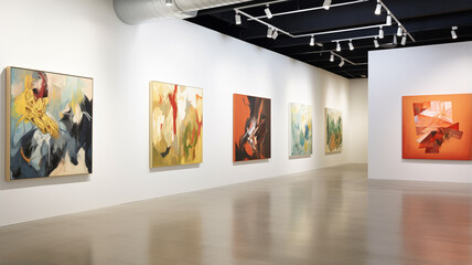 modern art gallery with many pictures of pictures.