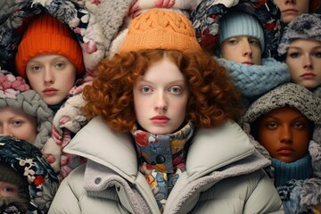 Winter Portraits: Take portraits of people bundled up in winter clothing, capturing their rosy cheeks and warm expressions. - Generative AI