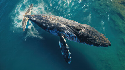 Fototapeta premium A whale swimming in the water