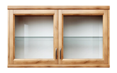 Artisanal Glass-Fronted Cabinet Design On Transparent PNG