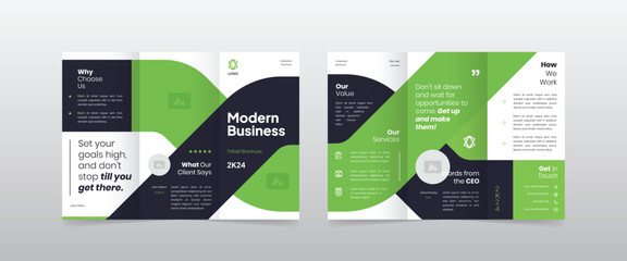 Modern business trifold brochure template