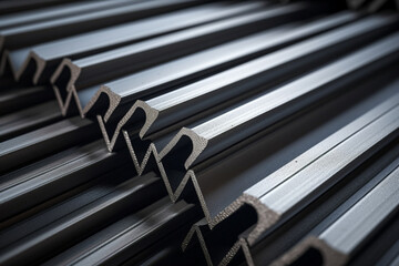 Extruded metal profiles as background, full frame