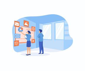 Digital Transformation. Digital transformation and email campaign, flat vector modern illustration