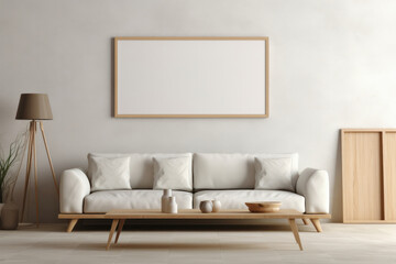 Warm lighting and a comfy couch transform this living room into a cozy haven. Home interior at its best is AI Generative.