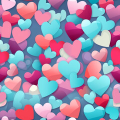 Romantic Bliss Heart Collage Valentine Wrapping Paper for Love