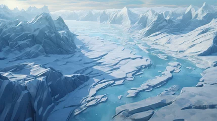 Wandcirkels plexiglas Melting glaciers in the Arctic  © Olya Fedorova