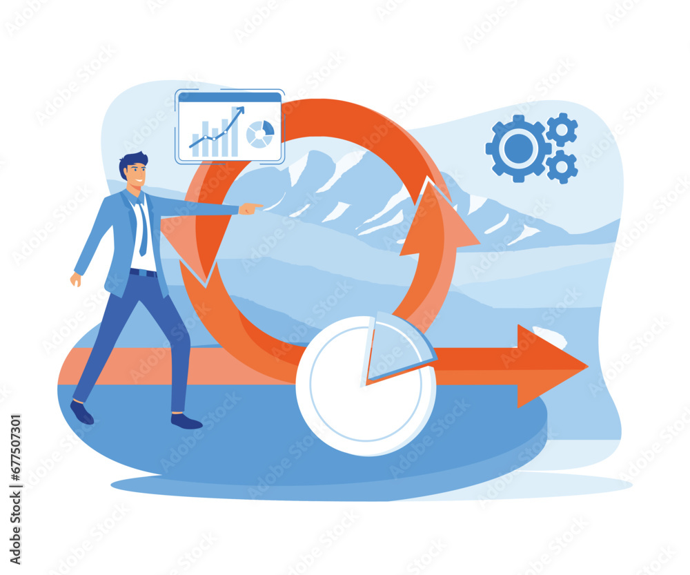 Poster agile development methodology business concept agile life cycle for software development diagram eff