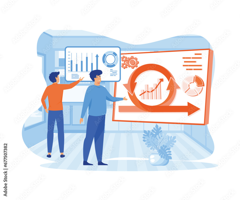 Poster agile project management and scrum task board. agile software development and kanban. flat vector mo