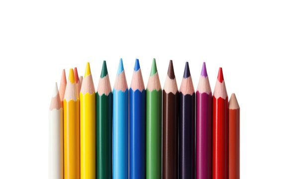 Vibrant Colored Pencils On Isolated Background